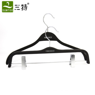 Hot saling rubber black set wooden hangers of forever 21